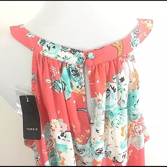 NWT Torrid Floral Print Georgette Hi Lo Tank 3X - Picture 5 of 8